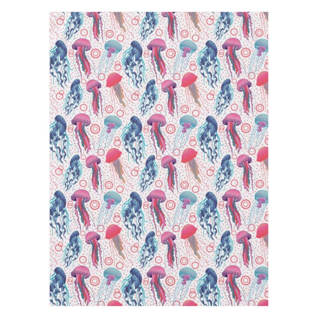 Colourful Jelly fishes Tablecloth (Front)