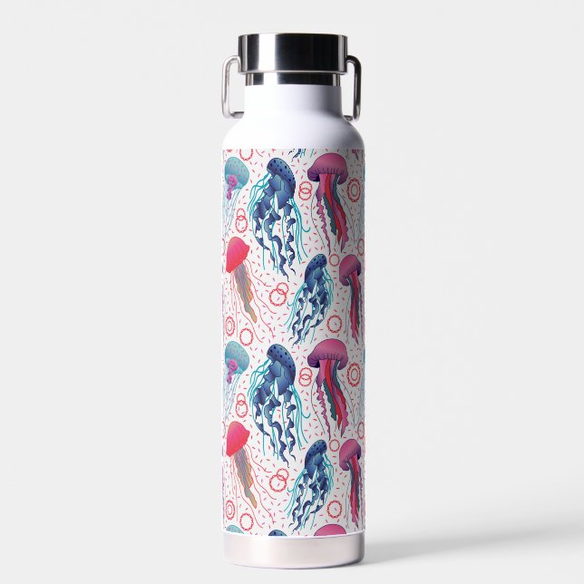 Colourful Jelly fishes Water Bottle (Front)