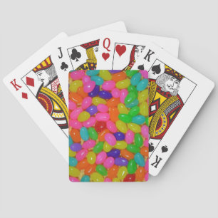 Colourful jellybean candy playing cards