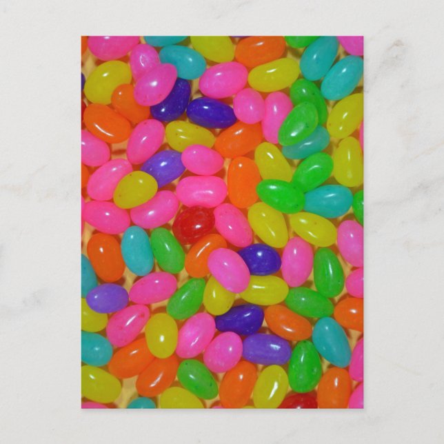 Colourful jellybean candy postcard (Front)