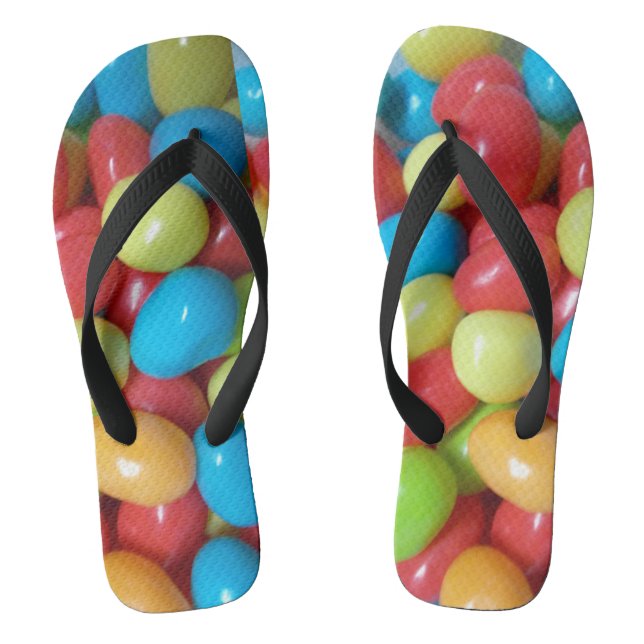 Colourful Jellybeans Pair of Flip Flops (Footbed)