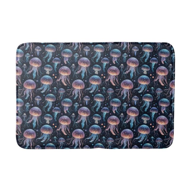 Colourful Jellyfish Bath Mat – Whimsical Ocean Sea (Front)