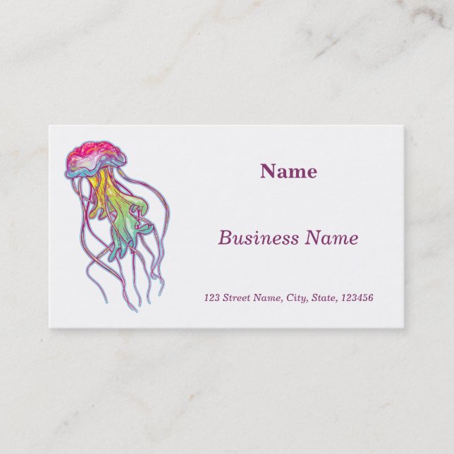 Colourful Jellyfish Business Card (Front)