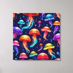 Colourful Jellyfish Canvas Print