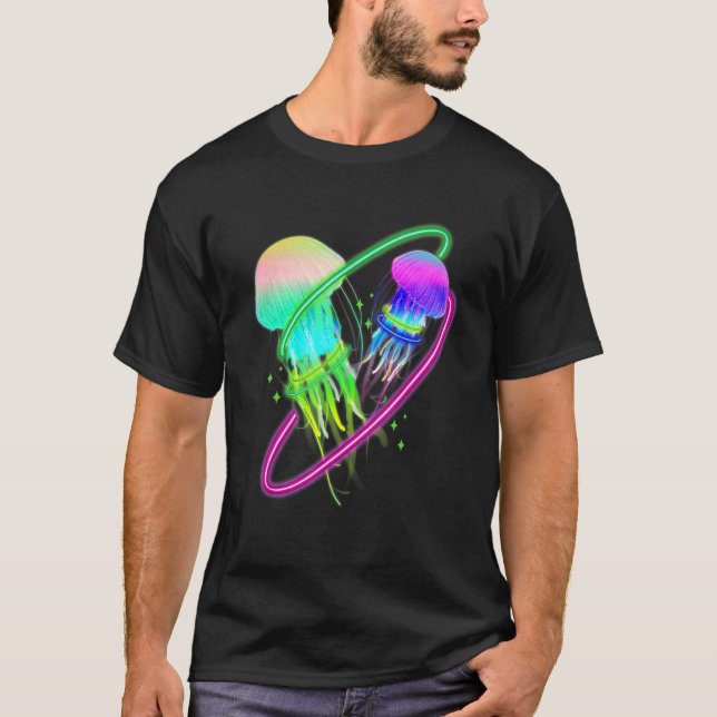 Colourful jellyfish for biologists sea creatures T-Shirt (Front)