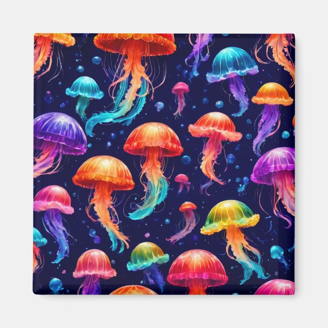 Colourful Jellyfish  Magnet (Front)