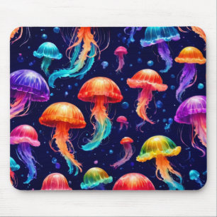 Colourful Jellyfish Mouse Pad