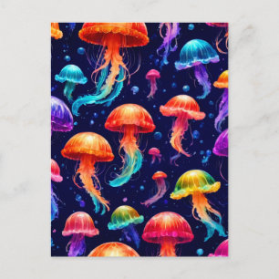 Colourful Jellyfish Postcard
