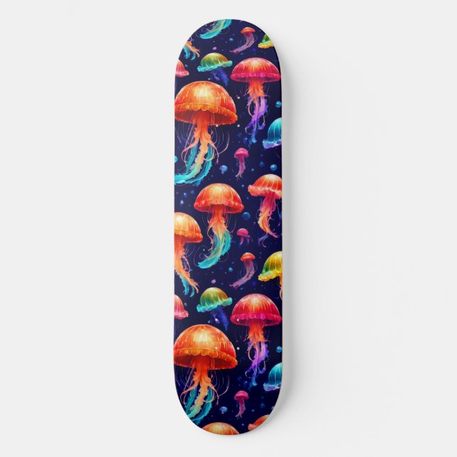 Colourful Jellyfish  Skateboard (Front)