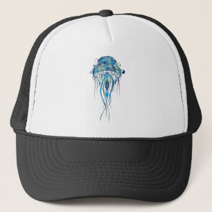 Colourful Jellyfish Tattoo Style Trucker Hat