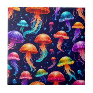 Colourful Jellyfish Tile
