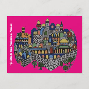 Colourful Jerusalem Postcard