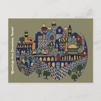 Colourful Jerusalem Postcard