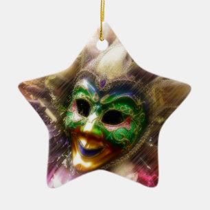 Colourful Jester Ceramic Tree Decoration
