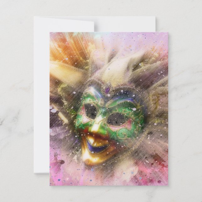 Colourful Jester Invitation (Front)