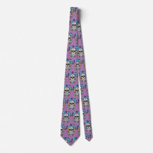 Colourful Jester Skull Tie