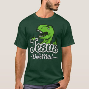 Colourful Jesus is Dino Mite Kid's Youth Christian T-Shirt