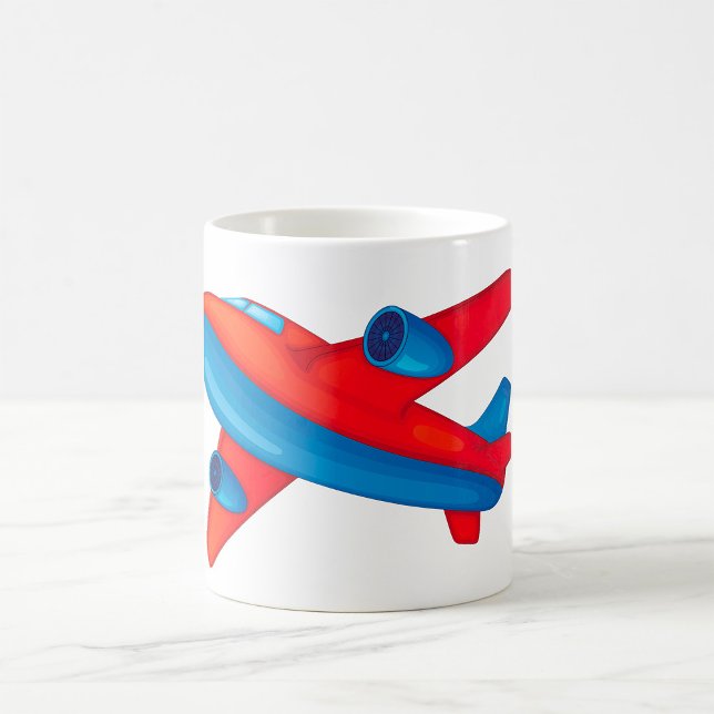 Colourful Jet Aeroplane Red and Blue Plane Coffee Mug (Creator Uploaded)