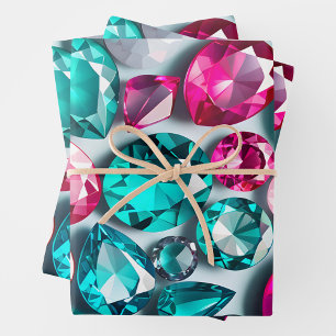 Colourful Jewel Art Wrapping Paper Sheets