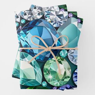 Colourful Jewel Art Wrapping Paper Sheets