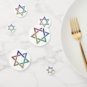 Colourful Jewish Stars Design Table Confetti