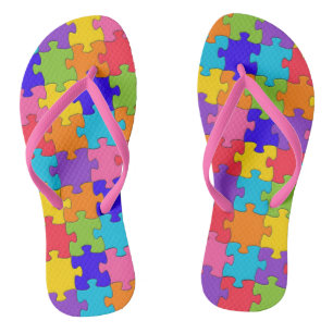 Colourful Jigsaw Puzzle Jandals