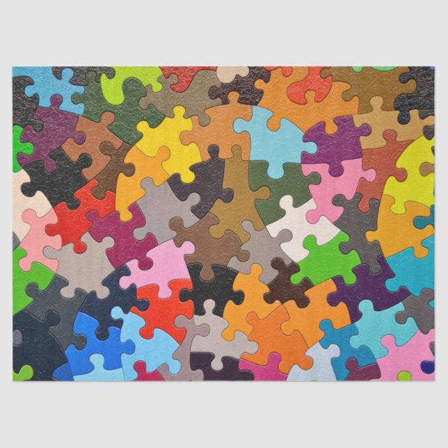 colourful jigsaw puzzle tissue paper (Front)