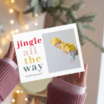 Colourful Jingle All The Way With Photo Postcard<br><div class="desc">Colourful Jingle All The Way With Photo</div>