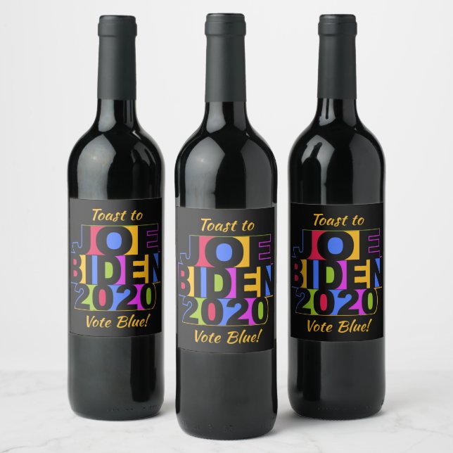 Colourful JOE BIDEN 2020 custom label set (Bottles)
