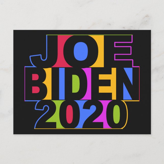 Colourful JOE BIDEN 2020 postcard (Front)