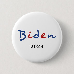 Colourful Joe Biden 2024 Script Text 6 Cm Round Badge