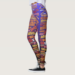 Colourful Journey in Many Languages Word Cloud Leggings