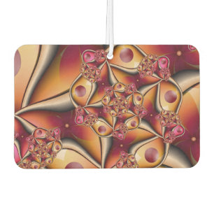 Colourful Joy Abstract Red Orange Fantasy Fractal Car Air Freshener