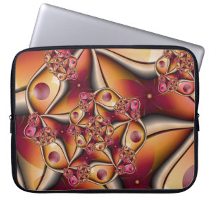 Colourful Joy Abstract Red Orange Fantasy Fractal Laptop Sleeve