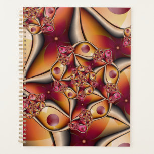 Colourful Joy Abstract Red Orange Fantasy Fractal Planner