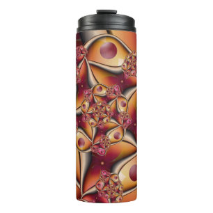 Colourful Joy Abstract Red Orange Fantasy Fractal Thermal Tumbler
