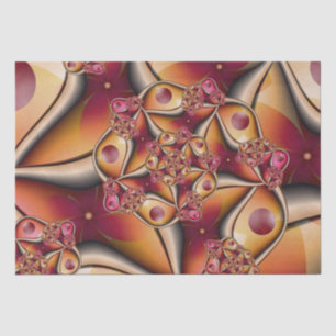 Colourful Joy Abstract Red Orange Fantasy Fractal Tissue Paper