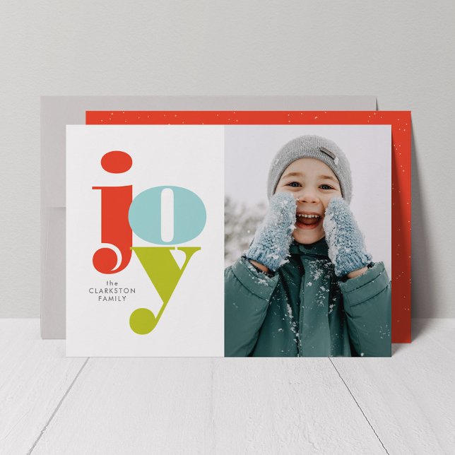 Colourful joy holiday photo card (Creator Uploaded)