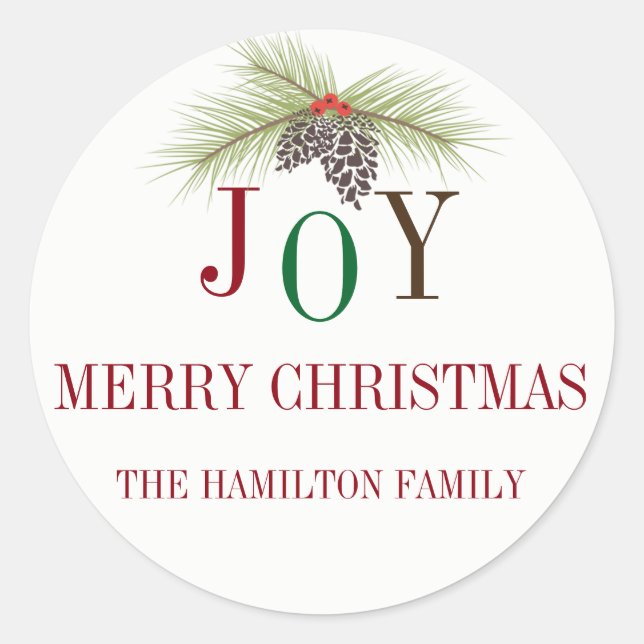 Colourful JOY Personalised Sticker (Front)