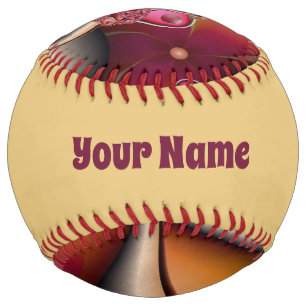 Colourful Joy Red Orange Fantasy Fractal Name Softball