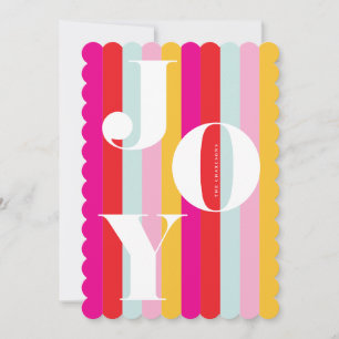 Colourful Joy Stripes Family Holiday Christmas Car Card