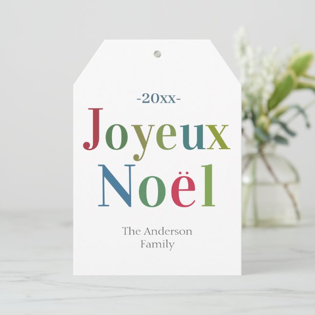 Colourful Joyeux Noel French Christmas (Standing Front)