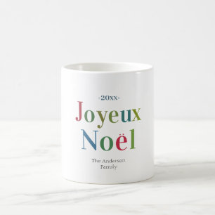 Colourful Joyeux Noel French Christmas Coffee Mug