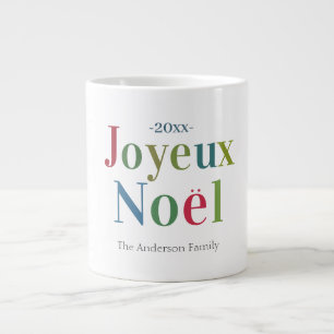 Colourful Joyeux Noel French Christmas Large Coffee Mug