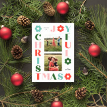 Colourful Joyful Christmas Retro Daisy Holiday Car