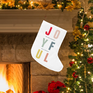 Colourful Joyful Holidays  Large Christmas Stocking