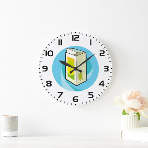 Colourful Juice Carton Modern Minimal  Large Clock