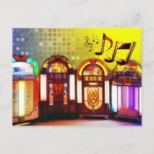 Colourful Jukeboxes Postcard