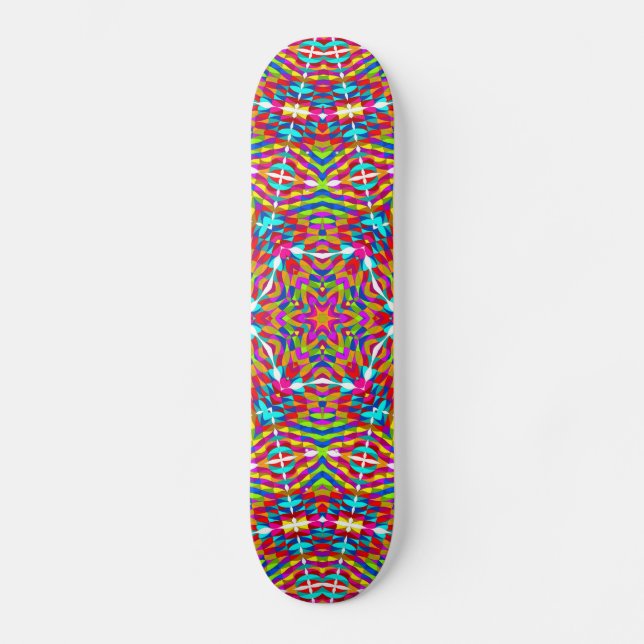 Colourful jumble Mandala Skateboard (Front)