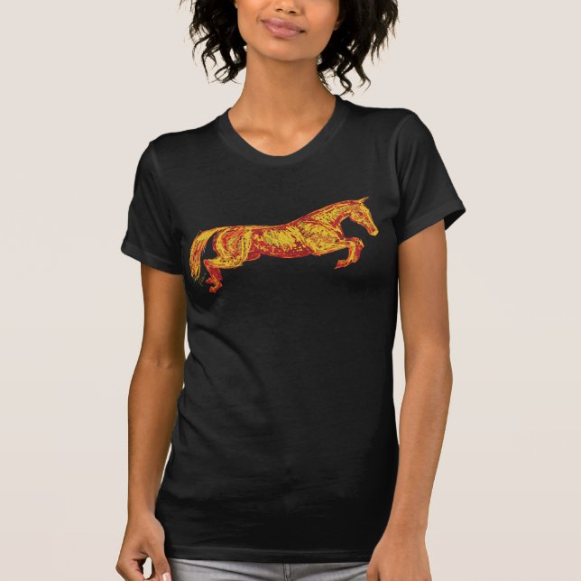 Colourful Jumping Horse T-Shirt (Front)